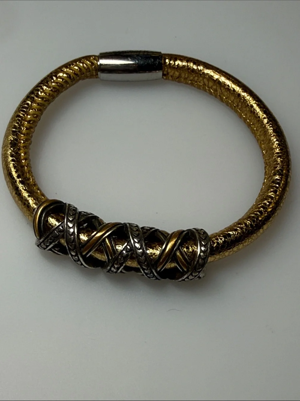 Brighton Woodstock Single Gold and Silver Bracelet